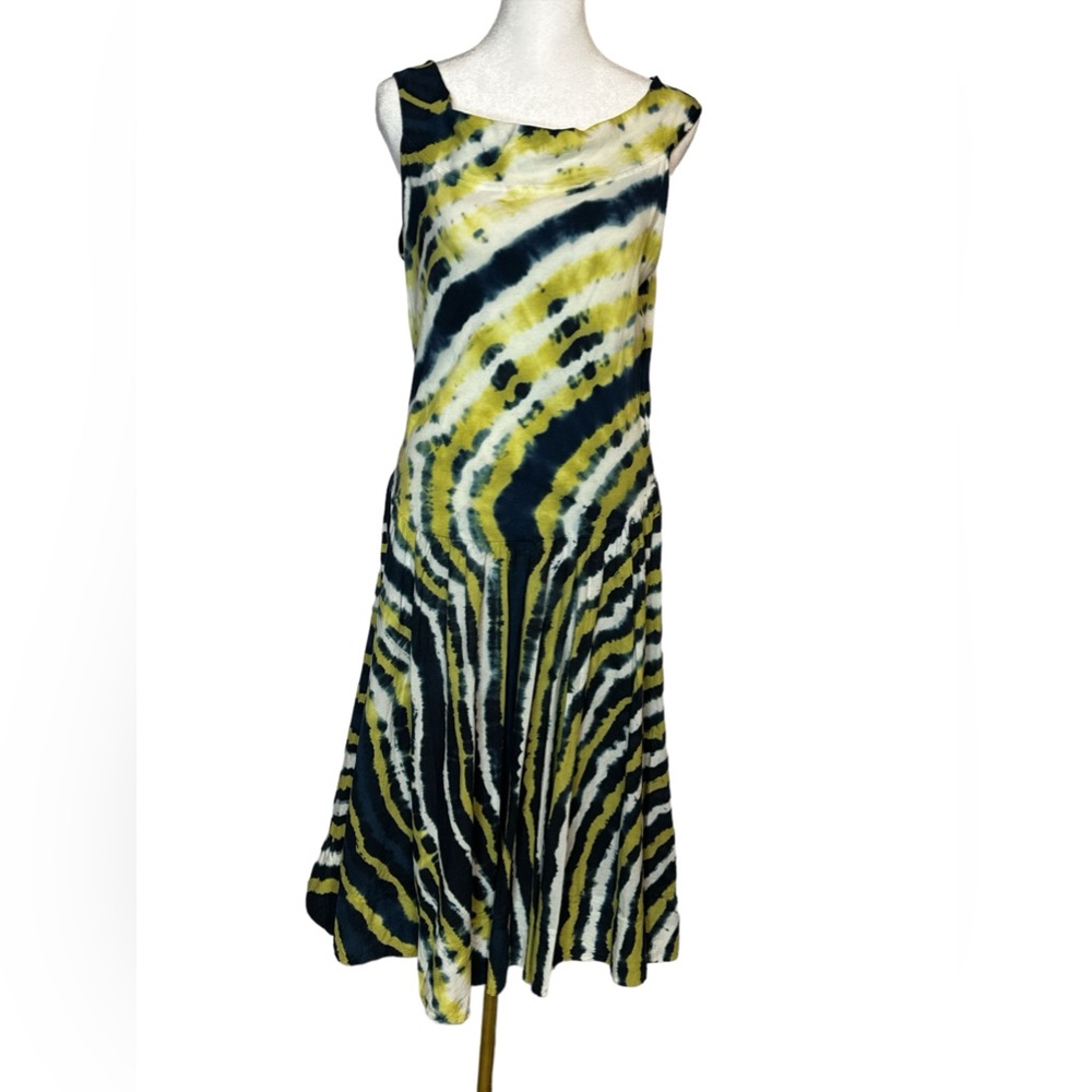 Luna Luz, Tank Dress Tie Dye, Fitted Cotton /Lycra Bodice, Cotton Sheeting Skirt View 4